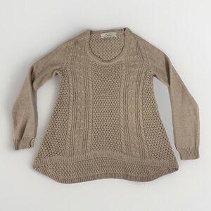 Elegant Cable Knit Scoop Neck Sweater